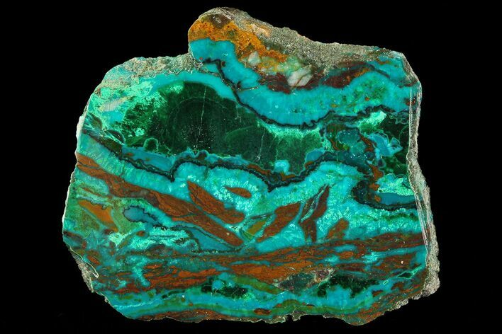 Polished Chrysocolla & Plume Malachite - Bagdad Mine, Arizona #69519